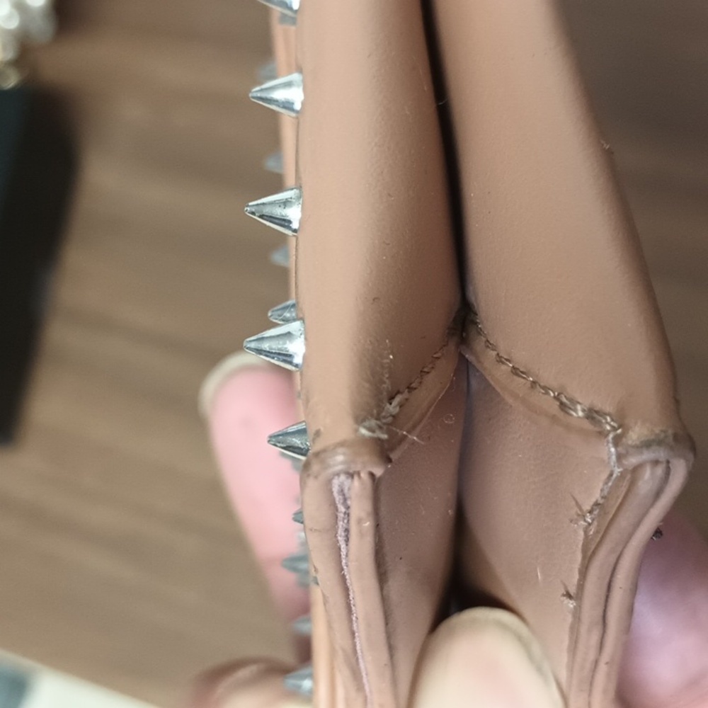 Steve Madden Tan Studded Clutch with Chain - Picture 4 of 7
